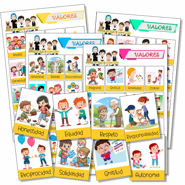 Loteria Valores en Español para Imprimir